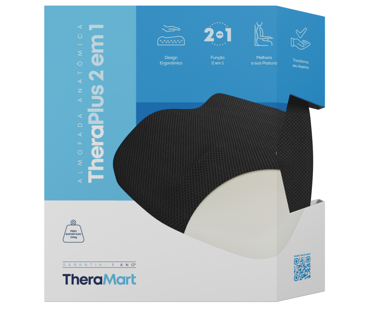 Cojin 2 en 1 Theraplus Negro (Theraplus 2-in-1 Black Cushion) - Imagen 3